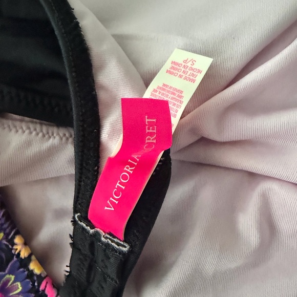 Victoria's Secret Black One-Piece Swimsuit with Yellow & Pink Floral Print - Picture 5 of 5